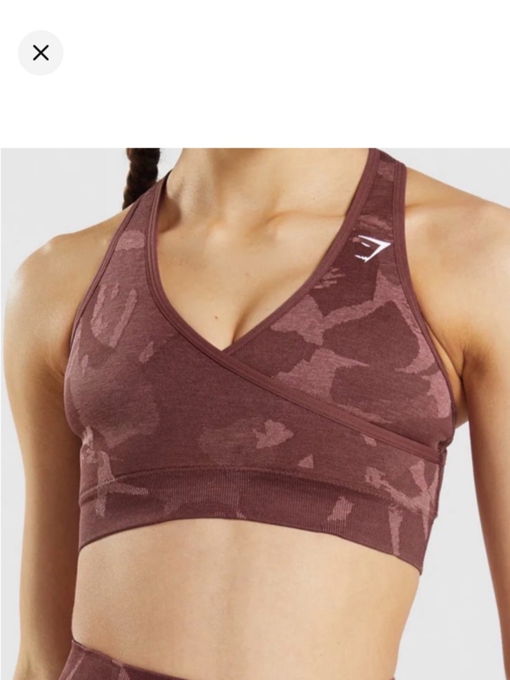Gymshark Camo Cross-Back Seamless Sports Bra